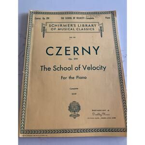 Czerny, School of Velocity For The Piano, G. Schrimer, Sheet Music